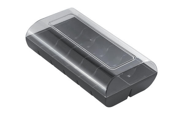 Коробка для 12-ти макаронс Ø5см "Macadò 12pz - 48 confezioni/box - Black" 18.5х10х5.3см пластикова Silikomart