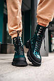 Черевики жіночі Both Gao High Boots зелені з натуральної лакової шкіри осінь весна повсякденні, фото 8