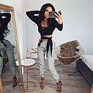 Жіноча коротка кофта - топ із зав'язкою на талії і U-вирізом р. єдиний 42-44 83sv884, фото 2