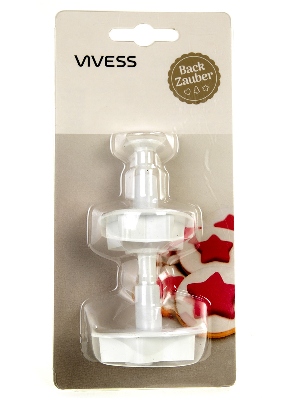 Форми для вирізування печива "Зорочки" 2 шт., VIVESS, формочки для тіста зі штампом, фото 1