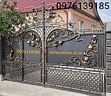 Ковані ворота з хвірткою всередині. Брама килима 555, фото 6
