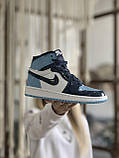 Кросівки жіночі Nike AIR JORDAN 1 Retro Blue найк аїр джердан сині, фото 2