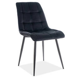 Кухонний стілець чорного кольору Signal Chic Velvet з велюровою оббивкою в стилі лофт