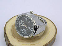 Часы-кольцо на палец кварцевые (с черным циферблатом) арт. 00646