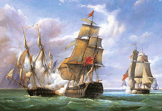 Пазли Castorland на 3000 елементів (92 x 68 см) Баталія, Гільберт (море. кораблі)