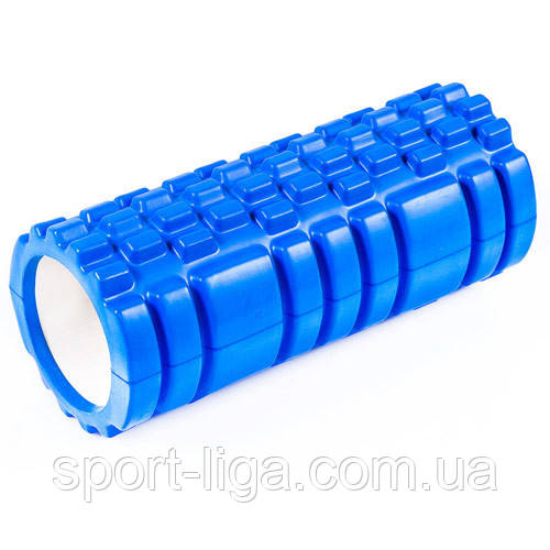 Ролик для йоги, пілатесу, фітнесу 45*14 см синій