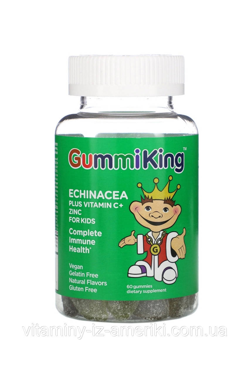 Эхинацея с витамином С + цинк детям в жевательных таблетках, Echinacea plus Vitamin C+Zinc, Gummi King, 60 шт - фото 1 - id-p1249755260
