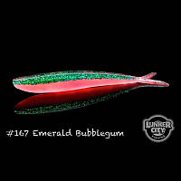 Силиконовая приманка Lunker City Fin-S FISH 4" 10см -167 (Emerald Bubblegum) 10шт./уп