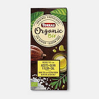 Шоколад черный без глютена Torras с оливковым маслом и солью Organic Bio 70 % cacao negro dark 100 г Испания