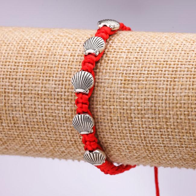 Червона нитка Шамбала з ракушками, фото 1