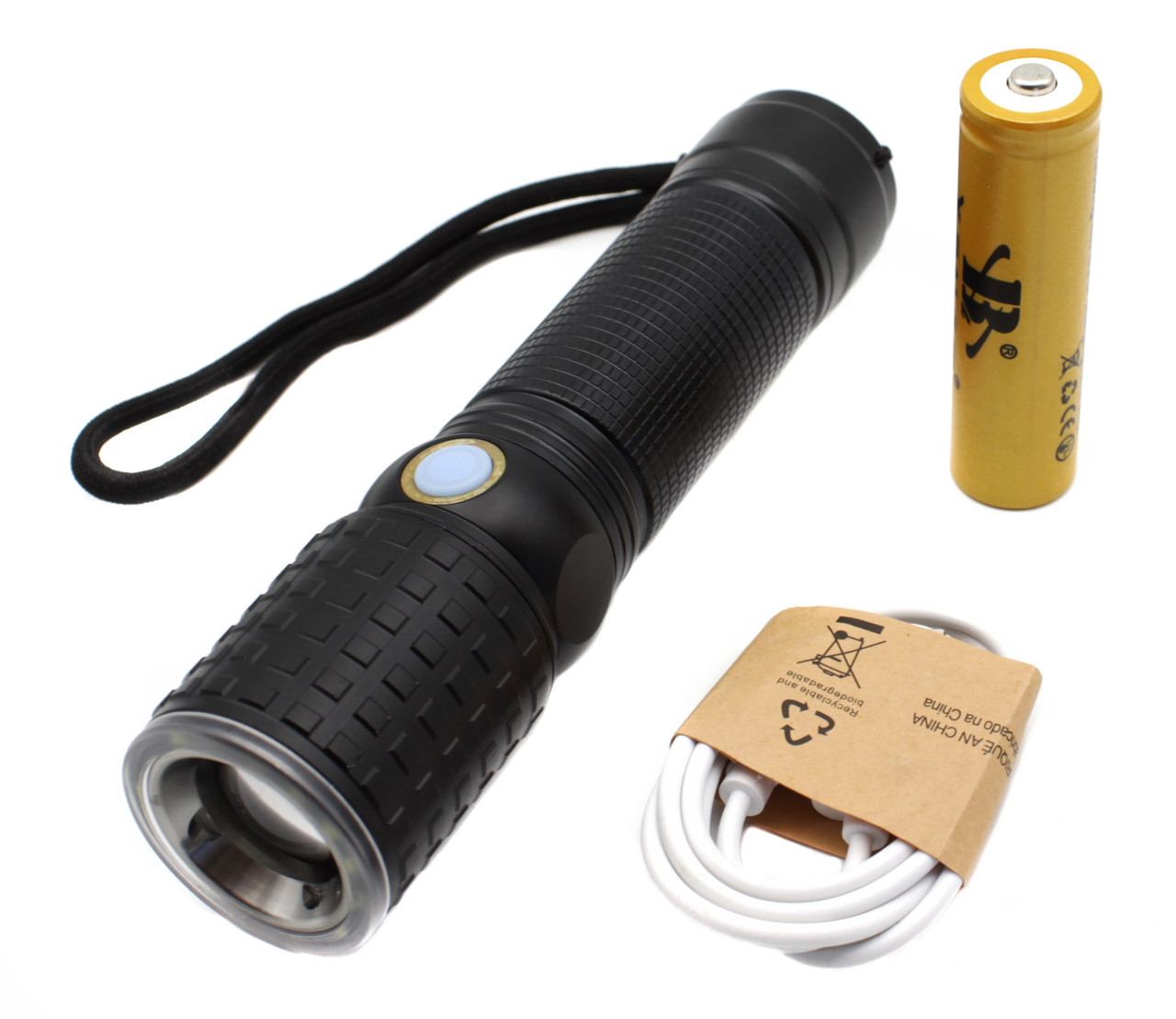 Ліхтар ручний Police W532-T6-12SMD/Li-ion 18650/ 3хААА/ Zoom/ ЗУ microUSB