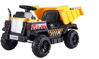 Дитячий трактор самоскид на акумуляторі з кузовом і пультом електромобіль чорний з жовтим від 3 до 8 років