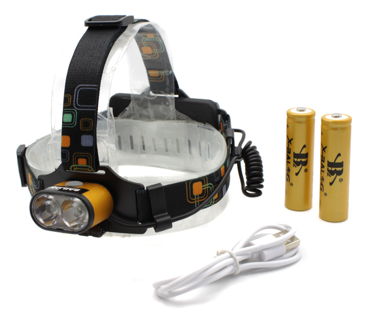 Фонарь X-Balog WD383/ Акк.2*18650/ 2xT6/ ЗУ microUSB/ Крепление на голову
