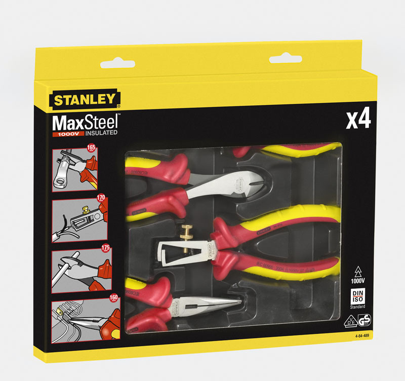 Stanley 4-84-489 Набір діелектричних інструментів Stanley MAXSTEEL до 1000 В із 4 предметів