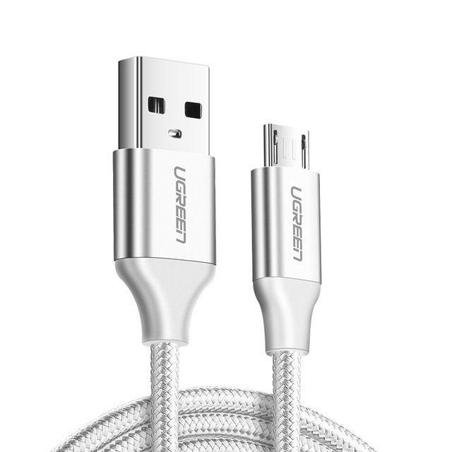 Кабель зарядный Ugreen Micro USB 2.0 5V2.4A 0.5M Silver (US290)