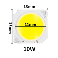 LED 10w COB 13мм светодиод 10 ватт белый 6000К 30-32v 240-260mA