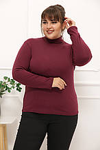 Водолазка жіноча великого розміру Фліс бордо (42-64)