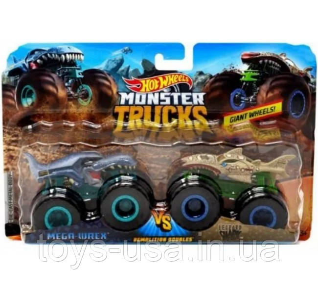 Набір позашляховиків Hot Wheels monster jam trucks mega-wrex leopard shark