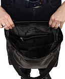 Стильна жіноча сумка шоппер чорна з двома ручками з матової еко шкіри (якісного шкірозамінника), фото 10