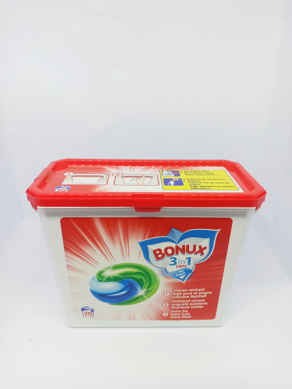 Капсули для прання Caps BONUX Ice Fresh 20 капсул Оригінал
