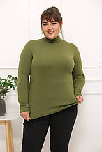 Гольф жіночий розмір плюс Фліс хакі (42-64)