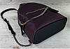 114-XL1 Натуральна шкіра РОЗМІ. XL Міський рюкзак жіночий Шкіряний рюкзак фіолетовий жіночий баклажан натуральний, фото 7