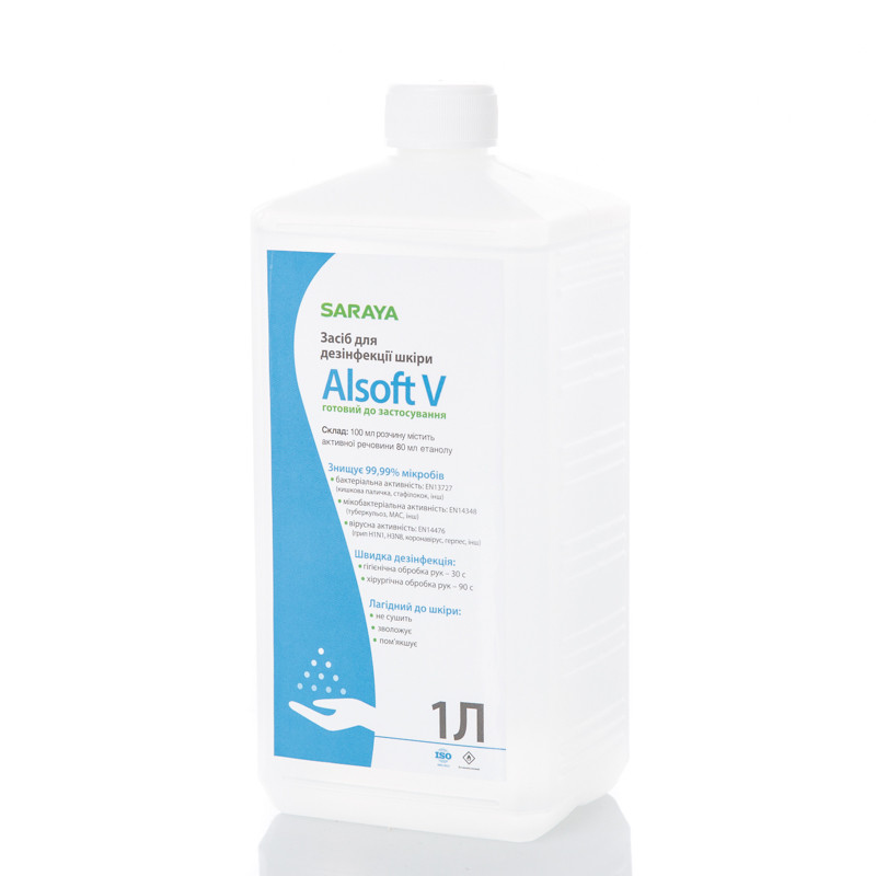 Антисептик для обробки рук Алсофт В (Alsoft V) фасування єврофлакон 1 л