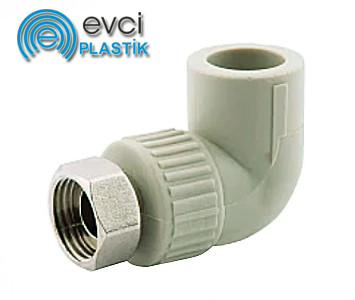 Кут з накидною гайкою Evci Plastik 20х1/2" РВ поліпропіленовий, фото 1