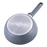 Сотейник Kamille 24см з гранітним покриттям з литого алюмінію для індукції і газу KM-4292GR, фото 4
