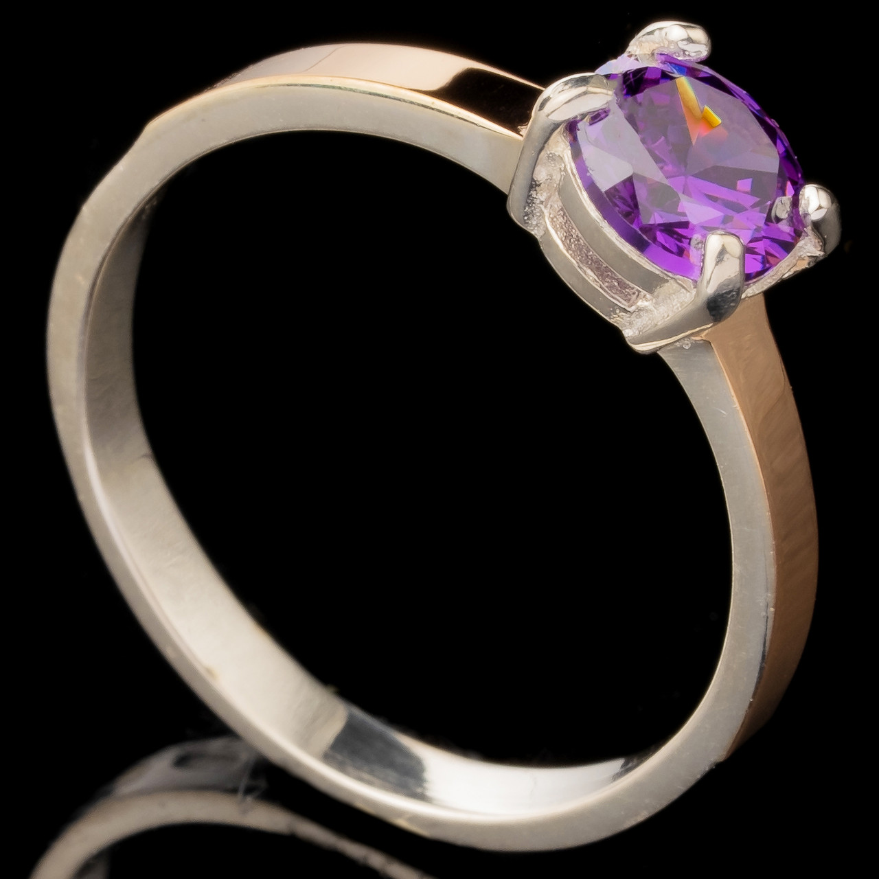 Серебряное кольцо 925 пробы с золотом арт. 432к