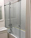 Перегородка для ванної розсувна з двома глухими частинами, фото 8