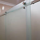 Перегородка для ванної розсувна з двома глухими частинами, фото 3