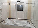 Перегородка для ванної розсувна з двома дверима і дві глухі частини, фото 2