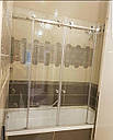 Перегородка для ванної розсувна з двома дверима і дві глухі частини, фото 4