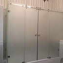 Перегородка для ванної розсувна з двома дверима і три глухі частини, фото 2