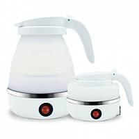 Дорожный чайник силиконовый складной дисковый Eltctric Kettle wdl-09b (220v, 800w, 600мл, белый)