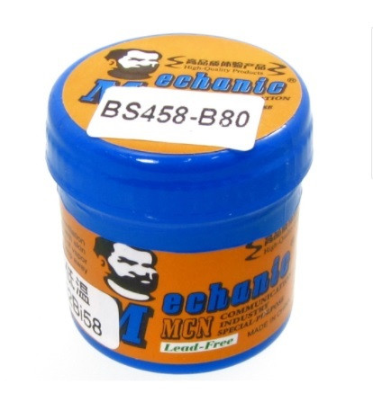 Паста BGA легкоплавка MECHANIC BS458-B80 (Sn 42%, Bi 58%) 60 гр,