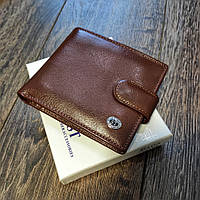 Коричневый классический мужской кошелек из гладкой кожи ST Leather