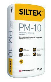 Штукатурка цементно-вапнякова Siltek PM-10 (Сілтек) стартова машинного нанесення 25 кг Сіра