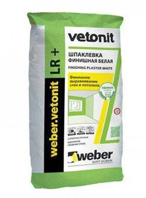 Шпаклівка гіпсова Vetonit LR+ фінішна 20кг, суха будівельна суміш