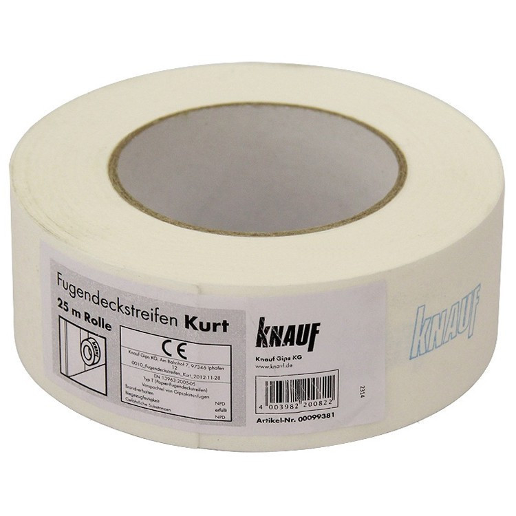 Knauf Kurt, стрічка КУРТ Кнауф, 50мм 25м. Паперова стрічка Кнауф для швів.