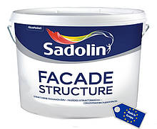 Быстросохнущая структурная краска на водной основе для наружных работ FACADE STRUCTURE Sadolin, 5 л