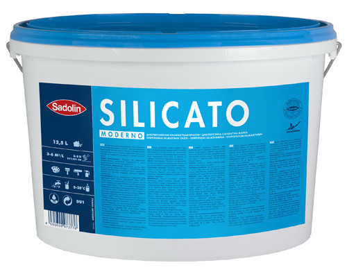 Однокомпонентна силікатна фарба SILICATO MODERNO Sadolin, DU2, 12,5 л