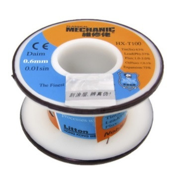 Припій MECHANIC HX-T100 0,6 мм, (Sn 63% , Pb 37%) 55 гр., фото 1