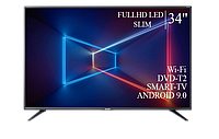 Функциональный телевизор Sharp 34" Smart-TV/Full HD/DVB-T2/USB Android 13.0 + ПОДАРОК