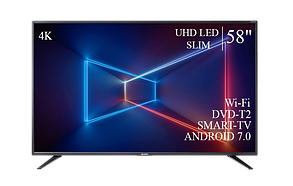 Функціональний телевізор Sharp 58" Smart-TV/DVB-T2/USB Android 13.0.0 4К/UHD