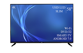 Функціональний телевізор Bravis 58" Smart-TV/DVB-T2/USB Android 13.0.0 4К/UHD