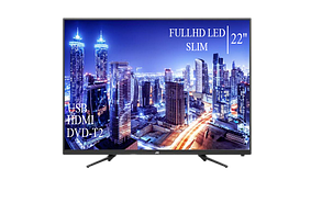 Функціональний телевізор JVC 22" FullHD+DVB-T2+USB (1080р)