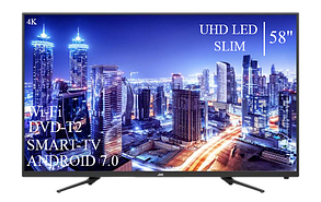 Функціональний телевізор JVC 58" Smart-TV+DVB-T2+USB Android 13.0.0 4К/UHD