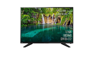 Функціональний телевізор Toshiba 22" FullHD+DVB-T2+USB (1080р)